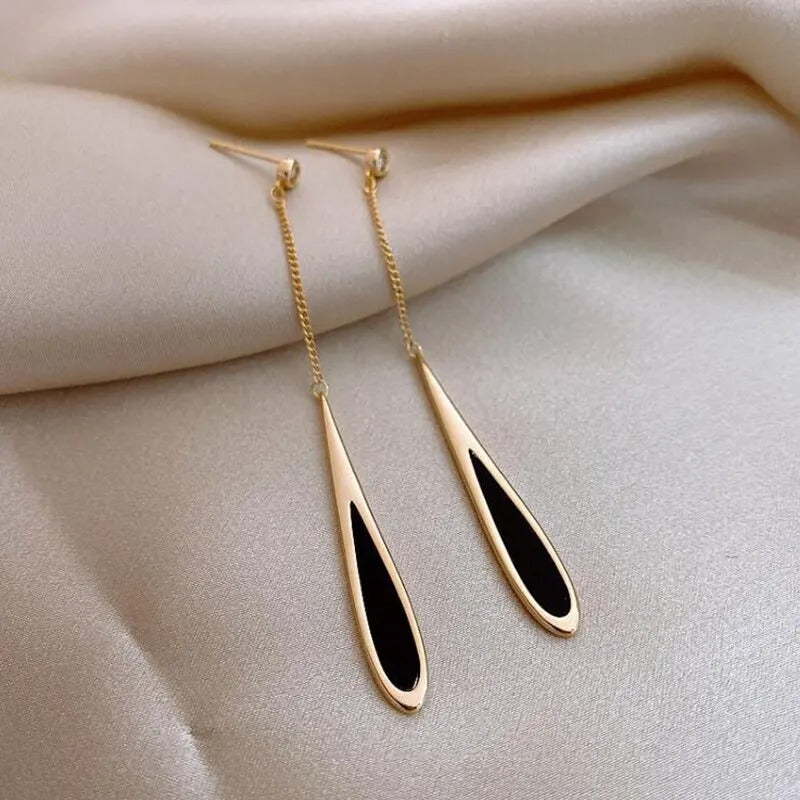 Simple Square Drop Earring For Women Korean Fashion Gold-color Line Long Tassel Dangle Earrings Party Jewelry Gift