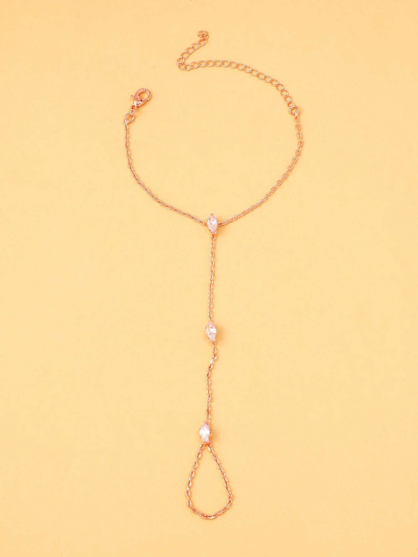Boho Crystal Rhombus Bracelet Party Jewelry Thin Chain for Women