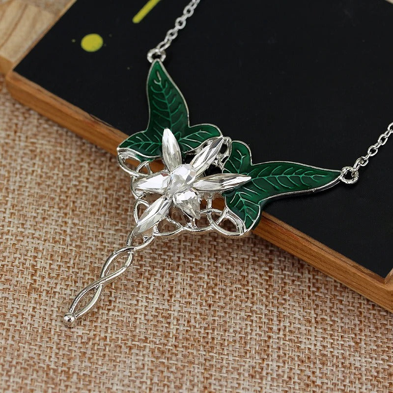 Lord Rings Necklace The Elves Princess Fashion Crystal Cubic Zirconia Stone Pendant For Women Wedding Gifts