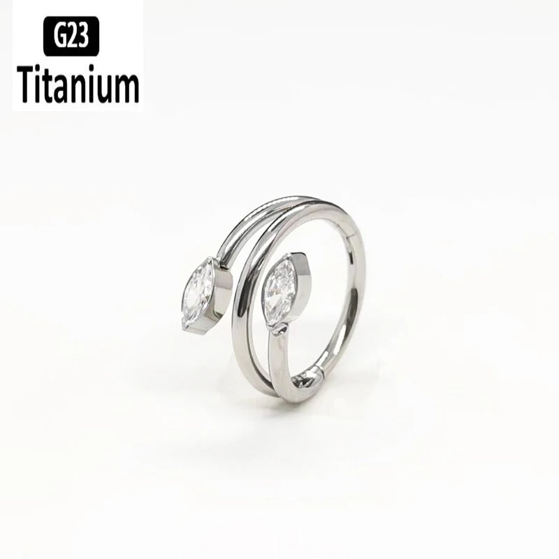ASTM F136 Titanium Clicker Piercing Jewelry | 16G G23 Nose Ring, Septum, Helix, Tragus & Lip Hoop