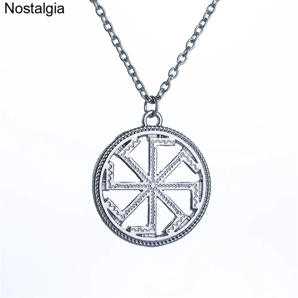 Kolovrat Symbol Pendant Slavic Jewelry Amulet Necklace