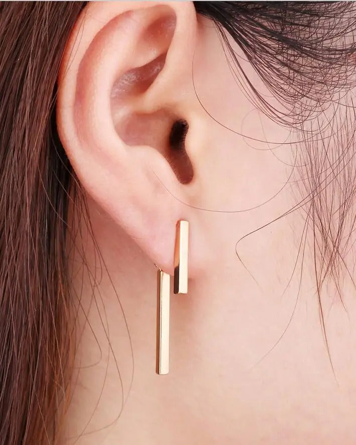 SMJEL 2025 New Fashion Simple T Bar Drop Earring for Women Geometric Ear Jacket Earrings Wedding Gifts S140