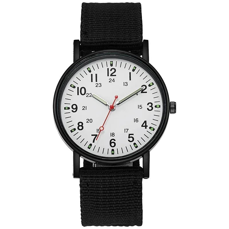 Simple Quartz Wrist Watch Round Dial Soft Wristband Lightweight Slim Nylon Luminous Men Quartz Wrist Watch Men Watch