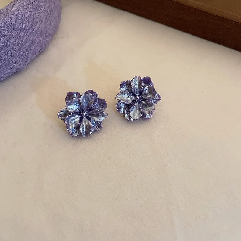 Acrylic White Camellia Flowers Stud Earrings for Women Fashion Temperament Fairy core  Earring Party Wedding Jewelry