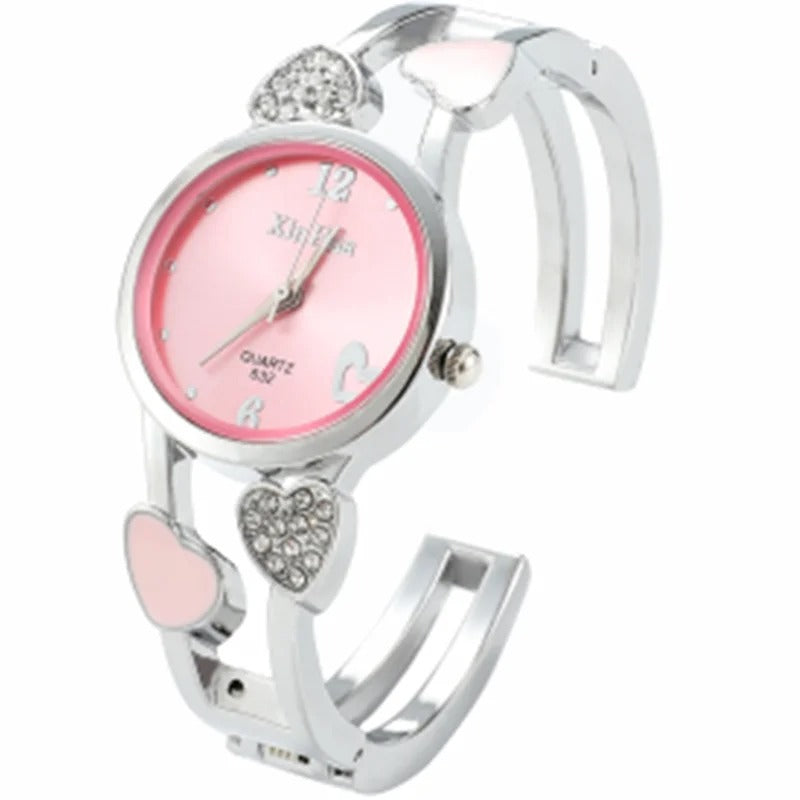 heart shaped bracelet watch women watches luxury rhinestone women's watches ladies watch steel clock zegarek damski reloj mujer