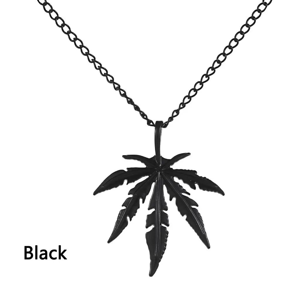 Maple Leaf Necklace Leaf Pendant Charm Chain Necklace Men Gift Jewelry Necklace Hip Hop Jewelry Gift