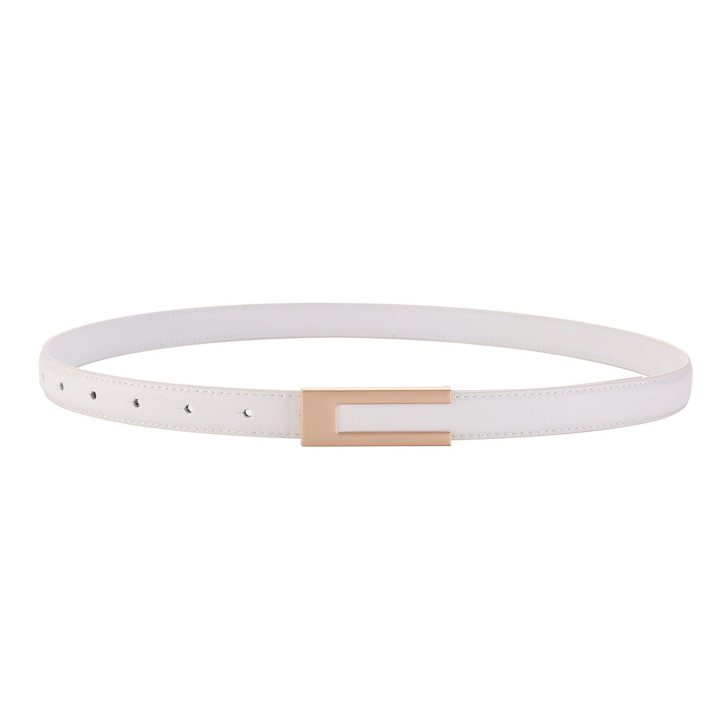 Real Leather Thin Belt Women Fashion Gold Metal Black White Belt Female Jeans Dress Accessories Waistband Skinny Girdle
