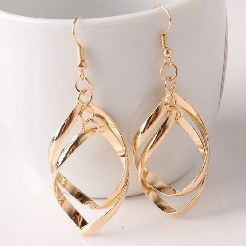 Exaggerated Geometric Long Drop Earrings Fashion Women