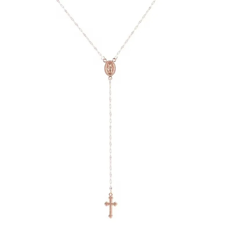 2025 New Fashion Vintage Christian Cross Bohemia Religious Rosary Pendant Necklace For Women Charm Jewelry Gifts