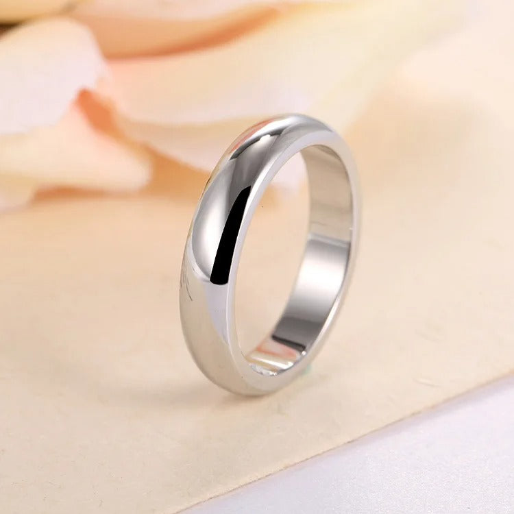 High quality 4mm Simple Ring Fashion Rose Gold Ring Men's and Women's Exclusive Couple Wedding Ring
