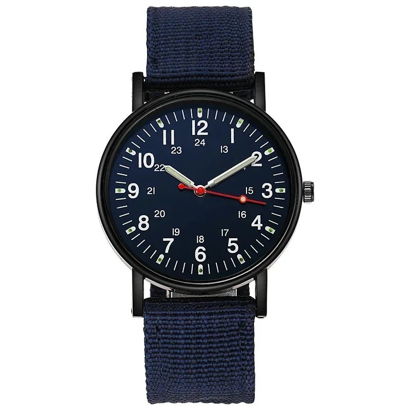Simple Quartz Wrist Watch Round Dial Soft Wristband Lightweight Slim Nylon Luminous Men Quartz Wrist Watch Men Watch