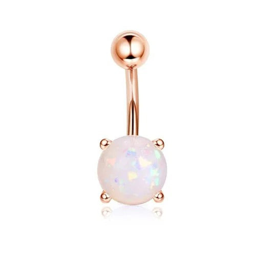 Surgical Stainless Steel Belly Button Rings for Women Girls Body Piercing with Gold Plated Brass Flower