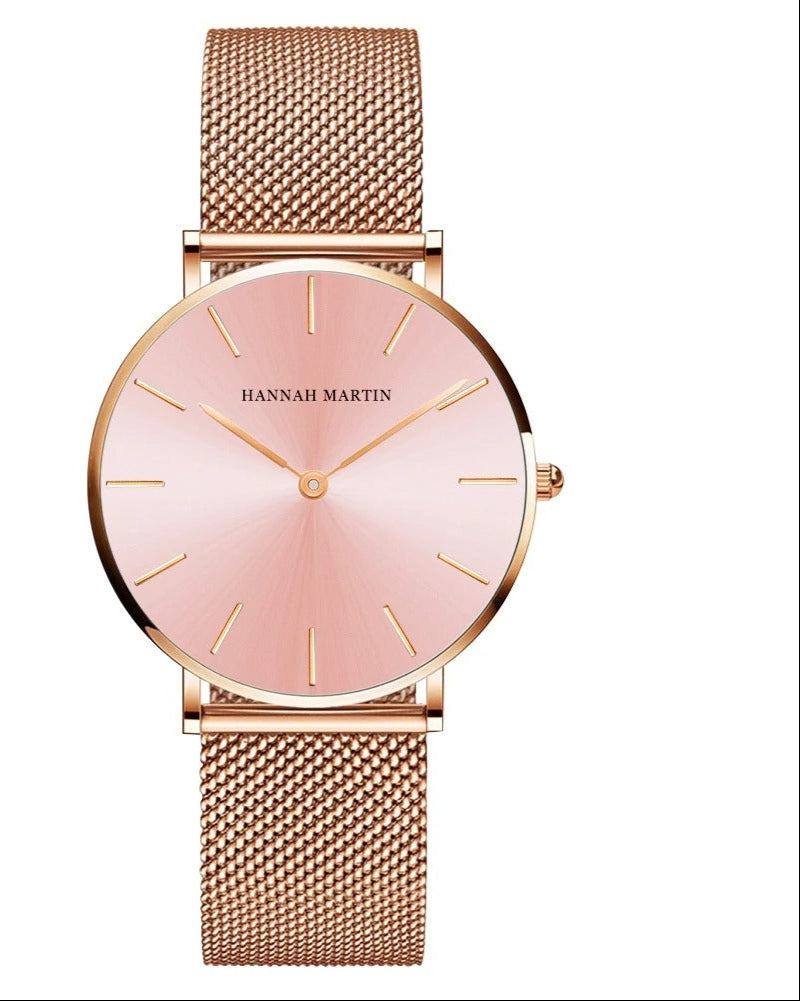 Quality Stainless Steel Band Japan Quartz Movement Waterproof Women Full Rose Gold Ladies Luxury Wrist Watch
