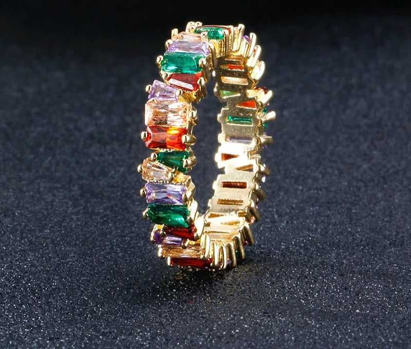 Fashion Multicolor Zirconia Rings for Women Marquise Crystal Ring Wedding Party Jewelry Gift