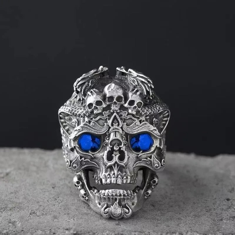 Hot sale rock gothic punk jewelry ring male personality domineering men's ring vintage distressed skull trendy ring