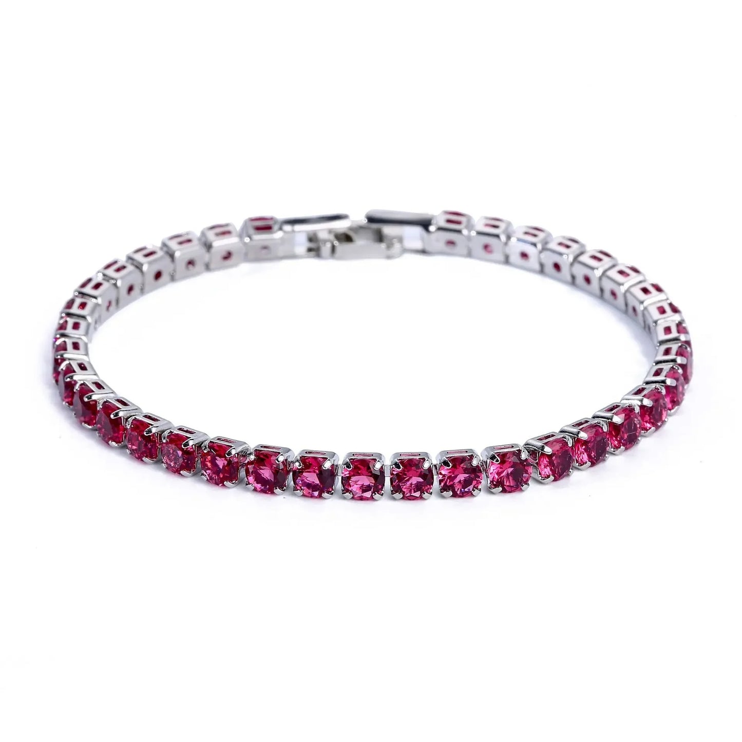 Luxury Hip hop Iced Out Cubic Zirconia Crystal Tennis Bracelets For Women Men Gold Color Silver Color Bracelet Chain Jewelry