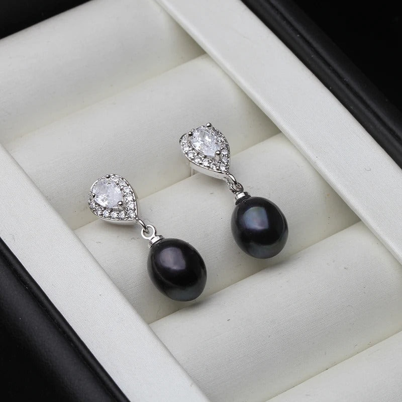 Vintage 925 Sterling Silver Freshwater Pearl Earrings – Elegant Bridal & Gift Jewelry for Women