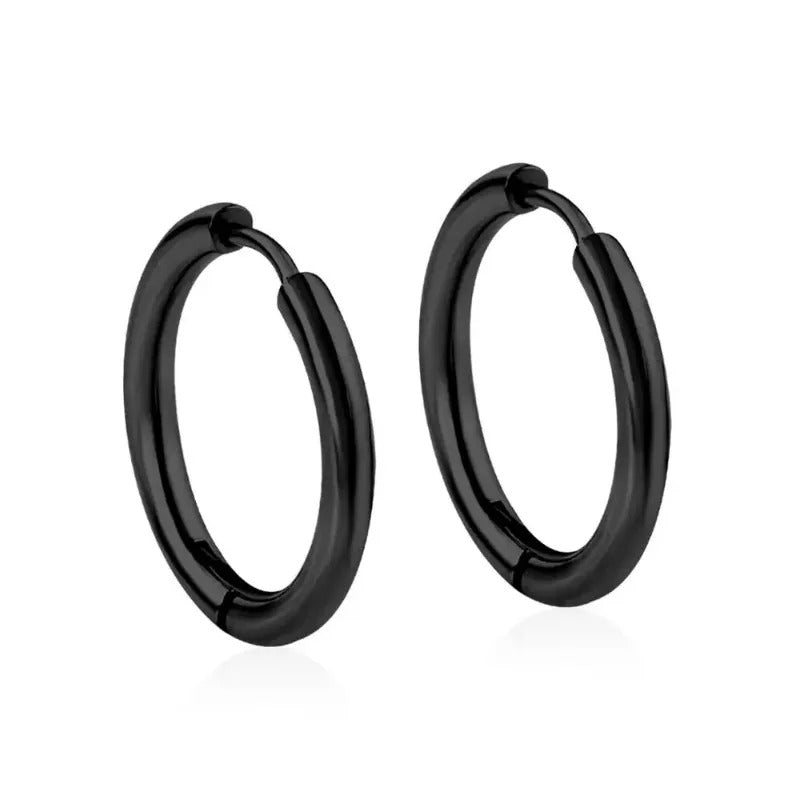 2Pcs Small Hoop Earrings for Women, Silver Color Stainless Steel Round Circle Pendientes  2025