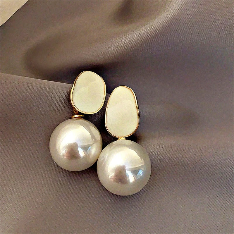 Elegant Pink & White Pearl Drop Earrings for Women Drop Earrings