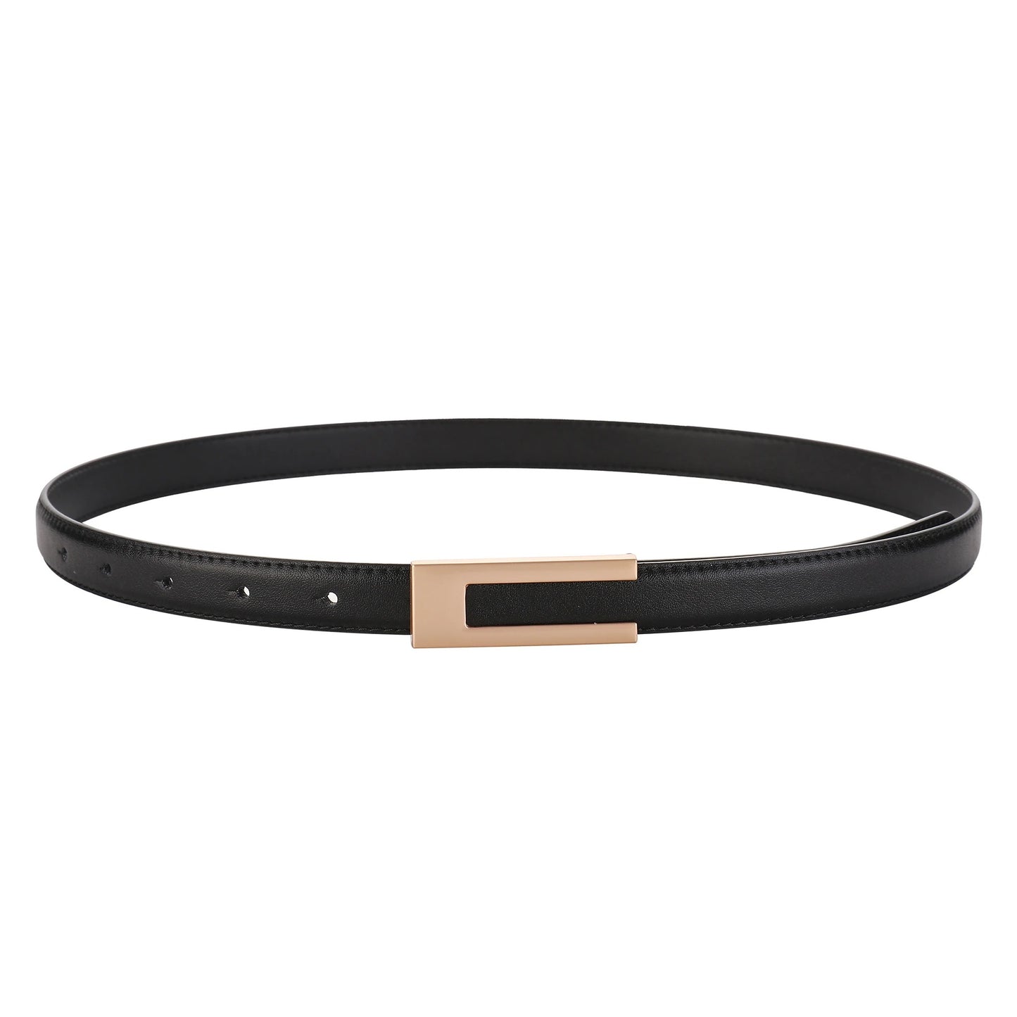 Real Leather Thin Belt Women Fashion Gold Metal Black White Belt Female Jeans Dress Accessories Waistband Skinny Girdle