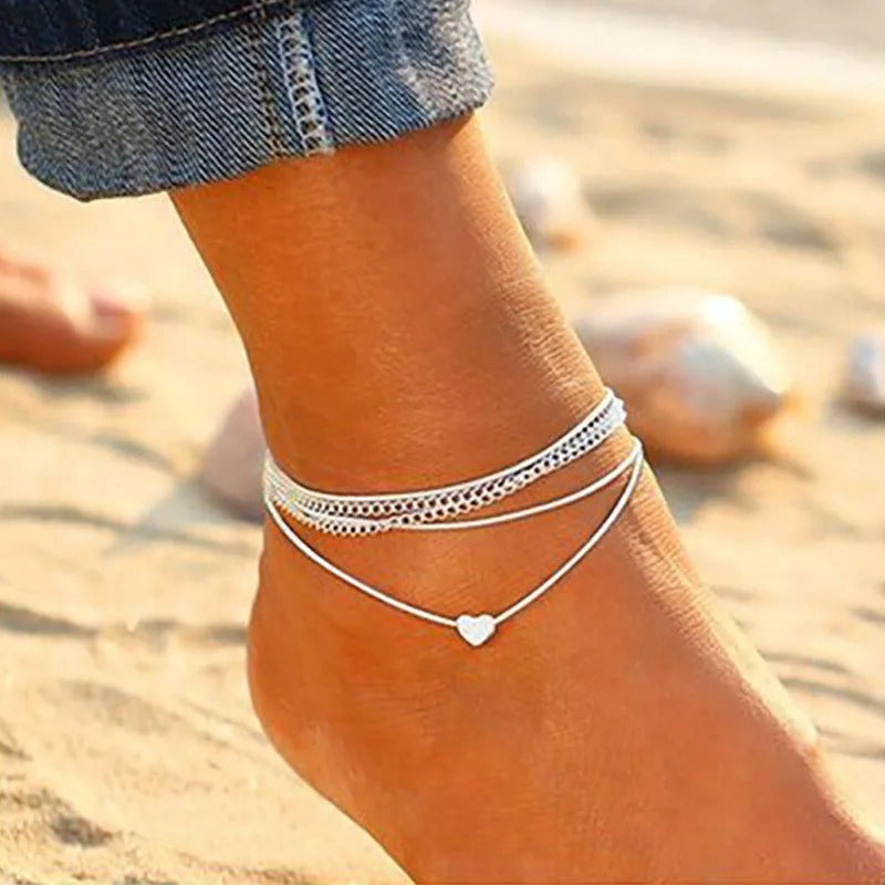 Modyle Bohemian Pearl Chain Anklet Gold Shell Pendant Wedding & Beach Jewelry Gift for Women