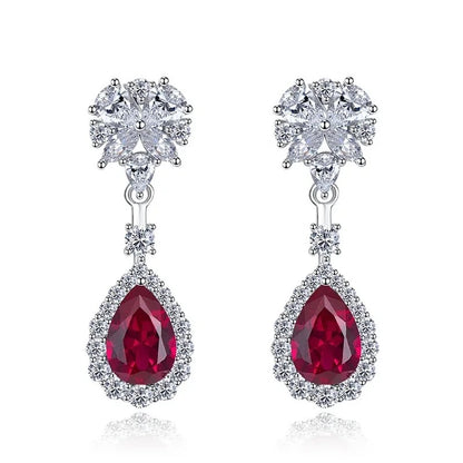 Women’s Red Drop Earrings Creative Attractive Wedding Jewelry Gift