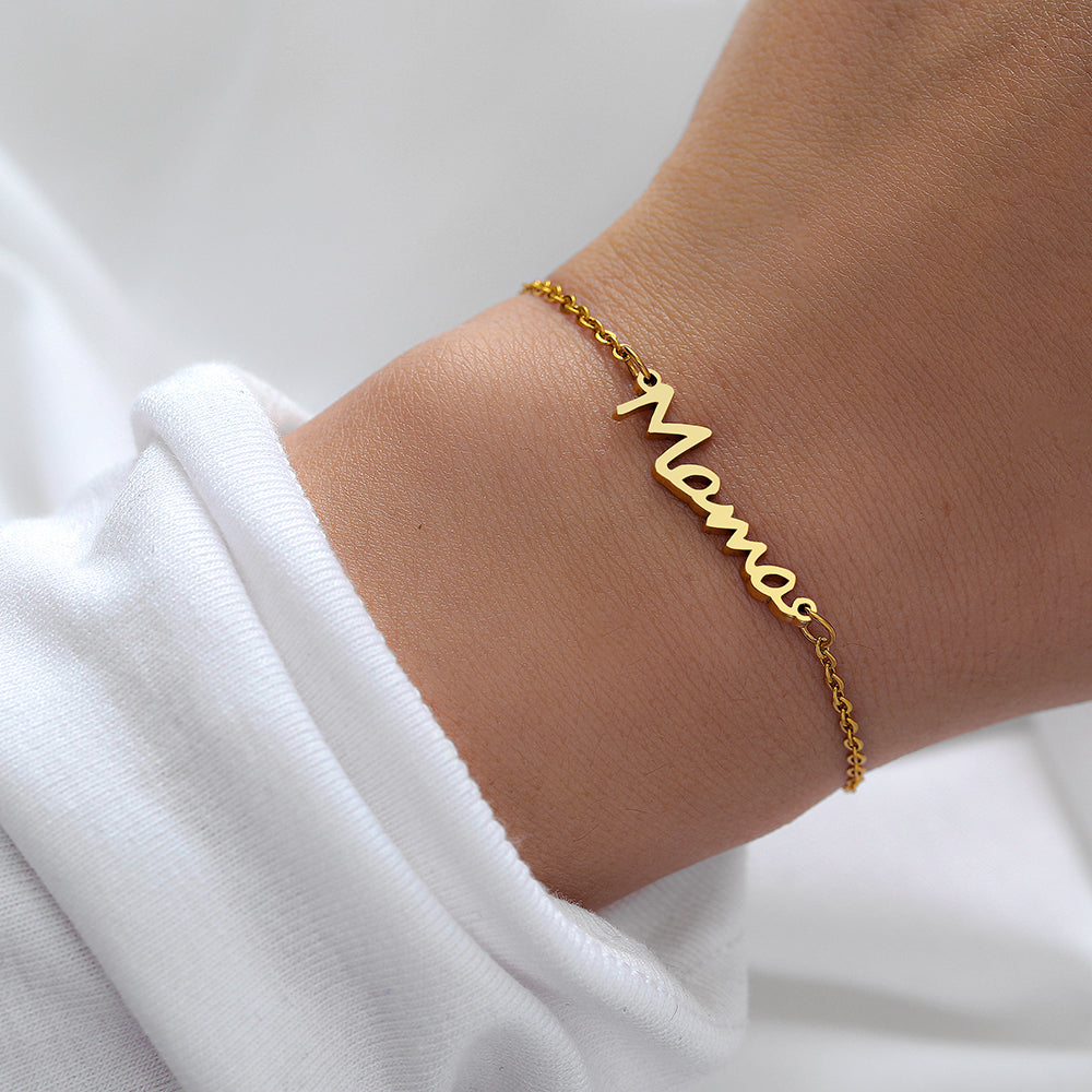 Stainless Steel Mama Letter Bracelet Fashion Charm Jewelry for Women