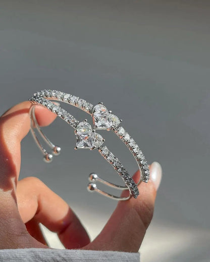 2-Piece Love Zircon Bracelets Versatile Trendy Women’s Accessories
