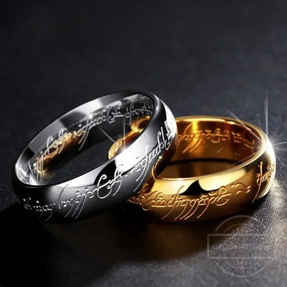 Trendy Stainless Steel Laser Engraved Couples Wedding Rings for Women