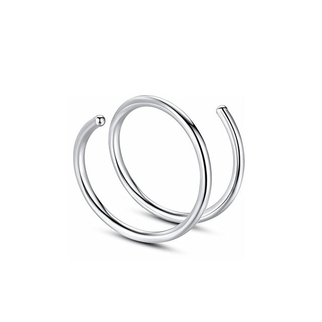 Stainless Steel Double Nose Ring Spiral Septum & Cartilage Hoop