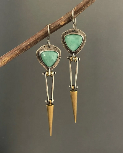 Boho Unique Earrings For Women Handmade Ancient Design Natural Drop Hook Earrings Mother Day Gift