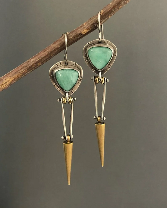 Boho Unique Earrings For Women Handmade Ancient Design Natural Drop Hook Earrings Mother Day Gift