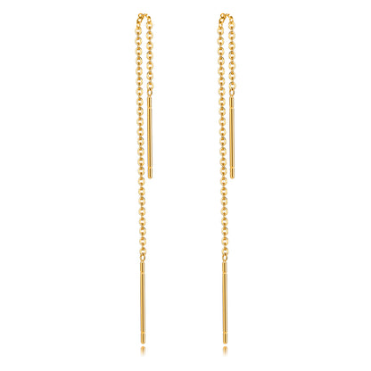 Long Threader Earrings for Women, Thin Linear Earring,Stainless Steel Chain Drop Ear Line , Fashion Korean Jewelry
