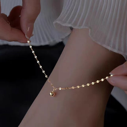Minimalist Silver Beads Anklet for Women Summer Beach Daily Jewelry