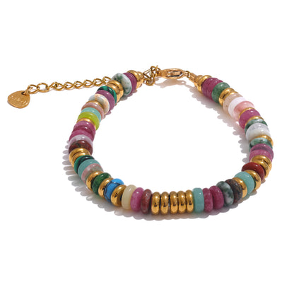 Handmade Colorful Stone Beads Bracelet Waterproof Y2K Trend Jewelry