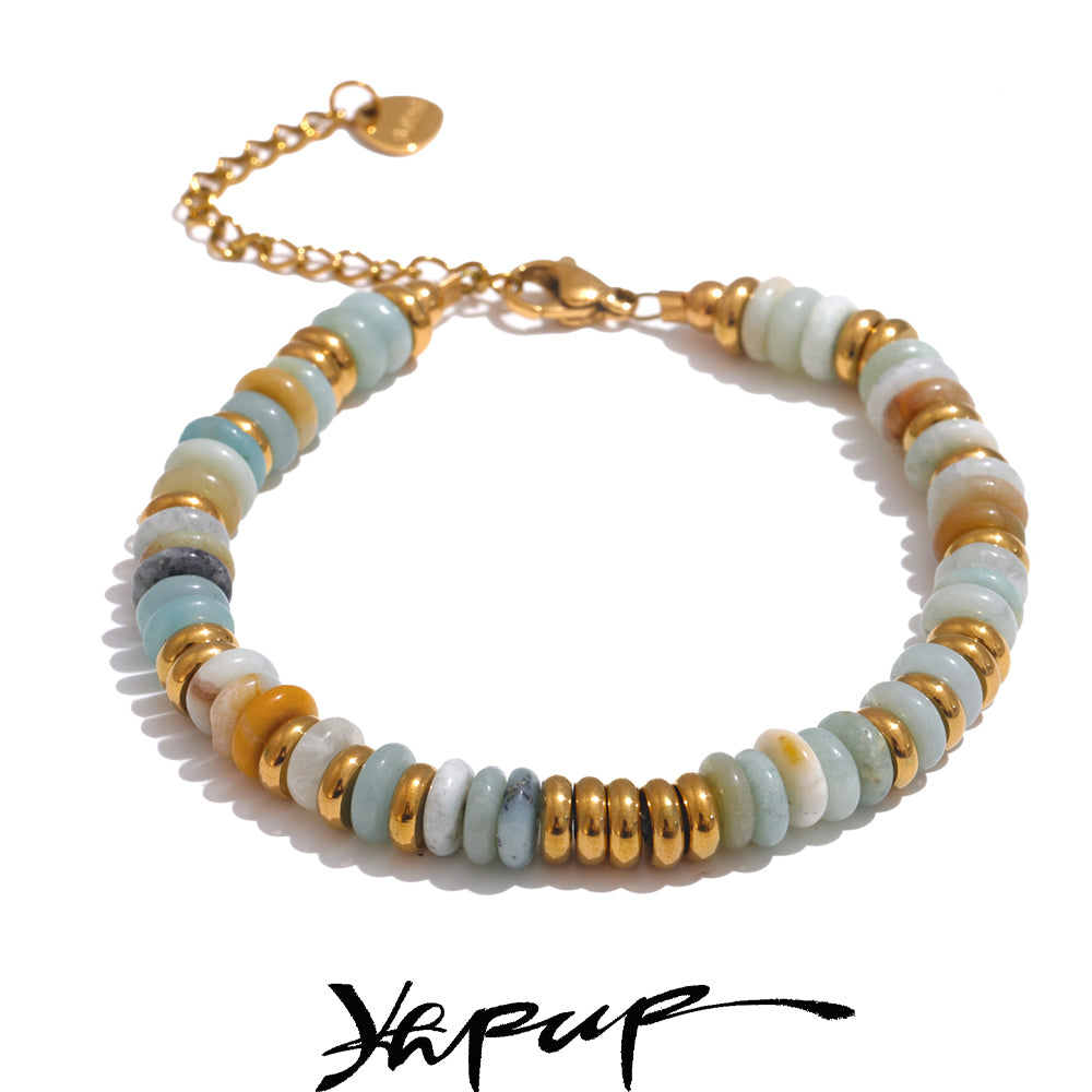 Handmade Colorful Stone Beads Bracelet Waterproof Y2K Trend Jewelry
