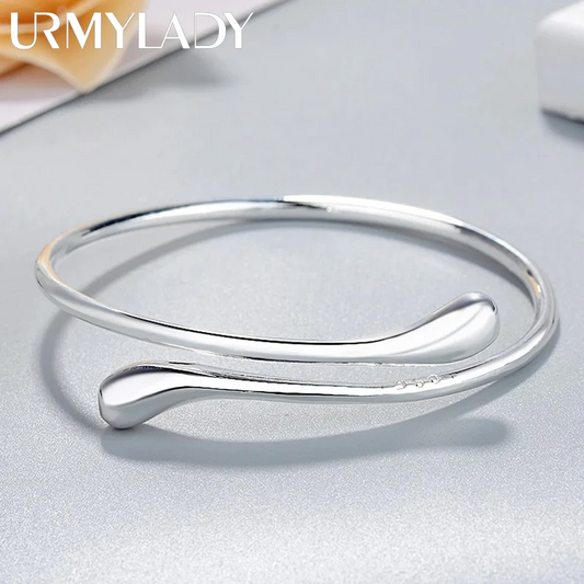 Charm 925 Sterling Silver Bracelets for Women fine Water droplets bangles lady Fashion Wedding Party Christmas Gift Jewellery