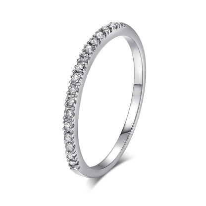 Delicate Micro Pave Zircon Ring Trendy Stackable Crystal Jewelry for Women