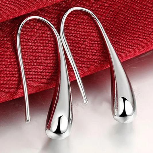 925 Sterling Silver Water Drop Pendants Hoop Earrings For Women Wedding Party Luxury Fashion Jewelry 2022 Christmas Gi