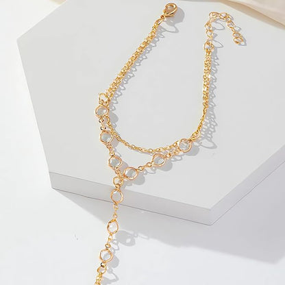 Multilayer Crystal Finger Bracelet Luxury Bridal & Couple Jewelry for Women