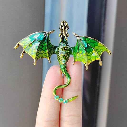 2025 Europe and the United States Explosive Enameled Dragon Brooch Manufacturers Custom Diamond-encrusted Animal Pins Cross-bord