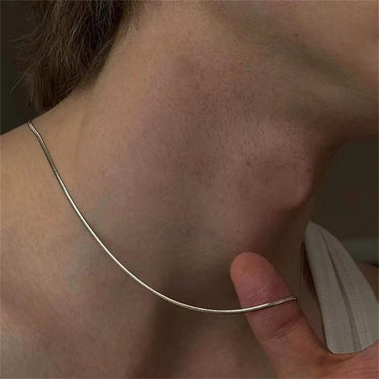 Skyrim Fashion Long Box Chain Necklace Stainless Steel Basic Punk 2-7mm Thick Chains Jewelry Gift for Men Women Wholesale