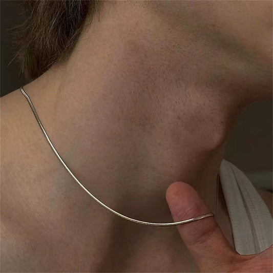 Skyrim Fashion Long Box Chain Necklace Stainless Steel Basic Punk 2-7mm Thick Chains Jewelry Gift for Men Women Wholesale