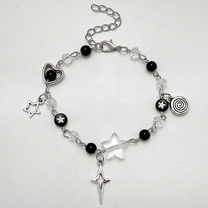 Y2K Beaded Couple Bracelets Heart & Star Handmade Friendship Jewelry
