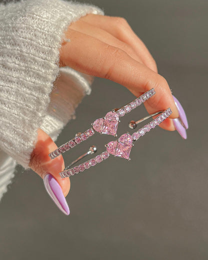 2-Piece Love Zircon Bracelets Versatile Trendy Women’s Accessories
