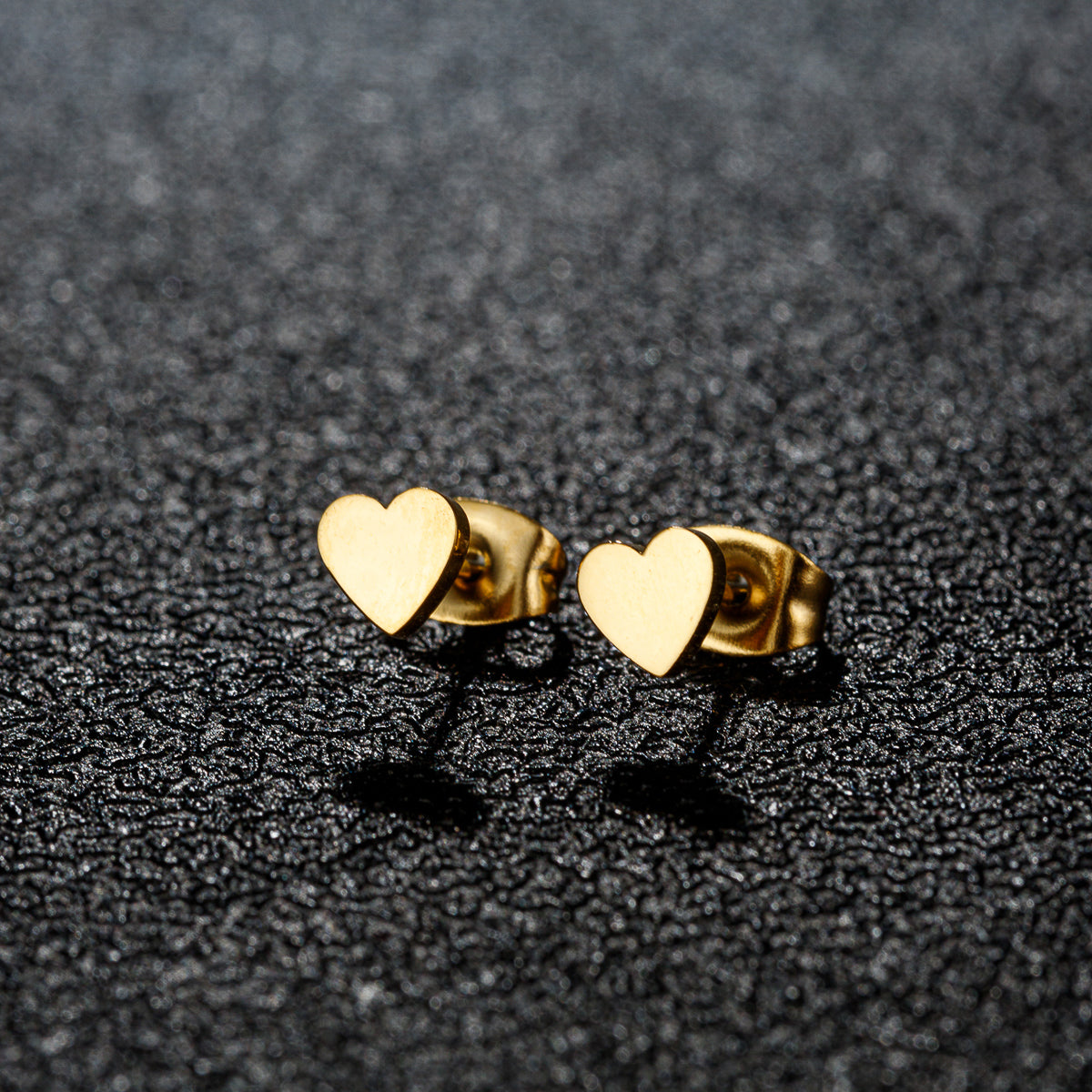 1 Pair Korean Sweet Heart Stainless Steel Stud Earrings Women’s Jewelry Gift