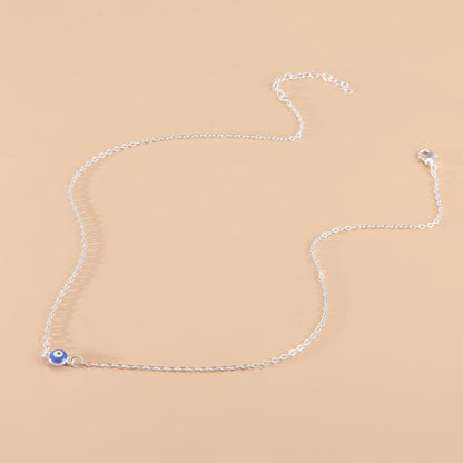 Deep Sea Blue Evil Eye Pendant Necklace Turkish Blue Eye Choker Glass Eye Leather Rope Chain Jewelry Gift