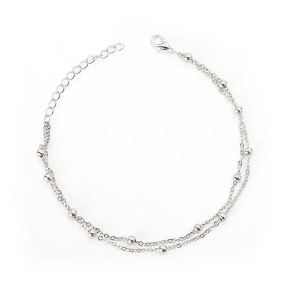 Double Layer Beaded Bracelet Women’s Gold Chain Jewelry