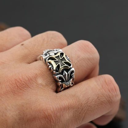 Punk Large Cross Ring Adjustable Men’s Gothic Street Jewelry