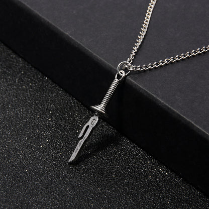 Anime Jujutsu Kaisen Fushiguro Toji Sword Necklace Spear of Tianri Knife Pendant Cosplay Necklaces For Unisex Choker Jewelry